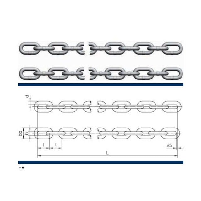 Chain26x100PewagHVG80E10L=55links(5,500mm)